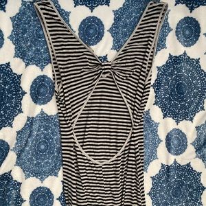 Striped Maxi Dress Keyhole Back